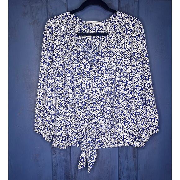 Collective Concepts (L) Naline Pleat Detail Tie Top - Stitch Fix V Neck Blouse - Picture 8 of 11